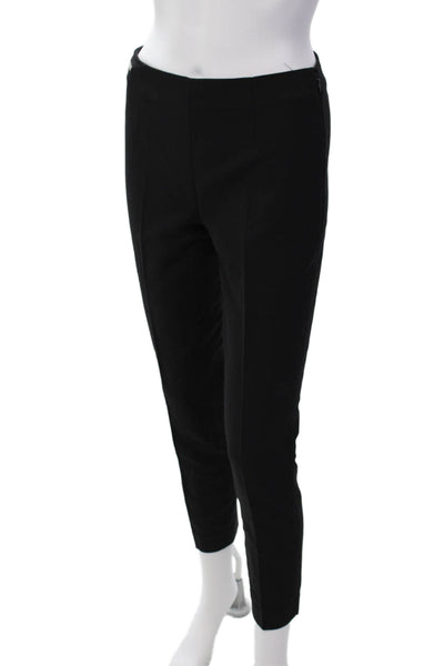 Polo Ralph Lauren Womens Cotton High Rise Side Zip Skinny Leg Pants Black Size 2