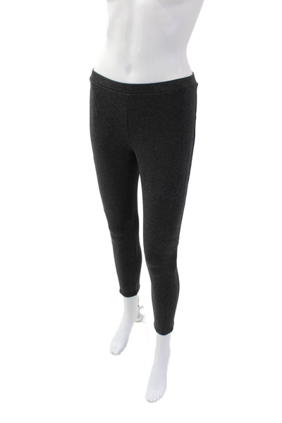 Joie Womens Elastic Waistband Mid Rise Knit Ankle Leggings Gray Size Small