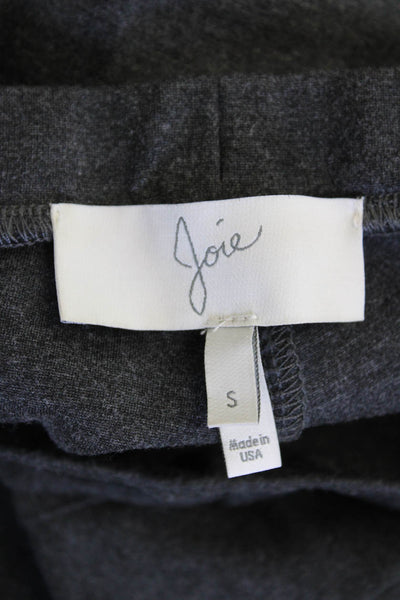 Joie Womens Elastic Waistband Mid Rise Knit Ankle Leggings Gray Size Small
