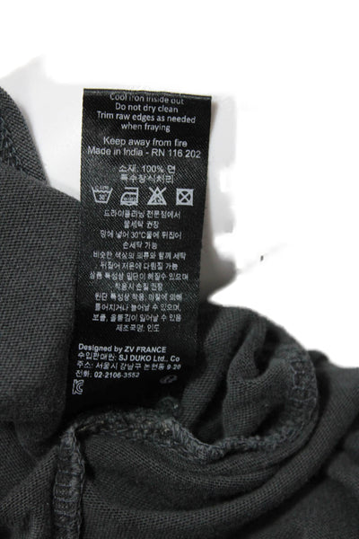 Zadig & Voltaire Womens Short Sleeve Muze Back V Neck Tee Shirt Gray Size XS