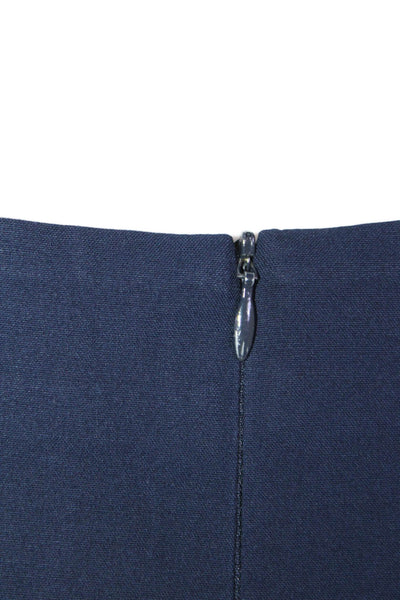 Mason Womens V Neck Lace Trim Cutout Pencil Dress Navy Blue Size 2