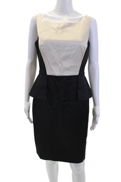 Maggy London Womens Two-Toned Sleeveless Peplum Tank Dress Black Size 8