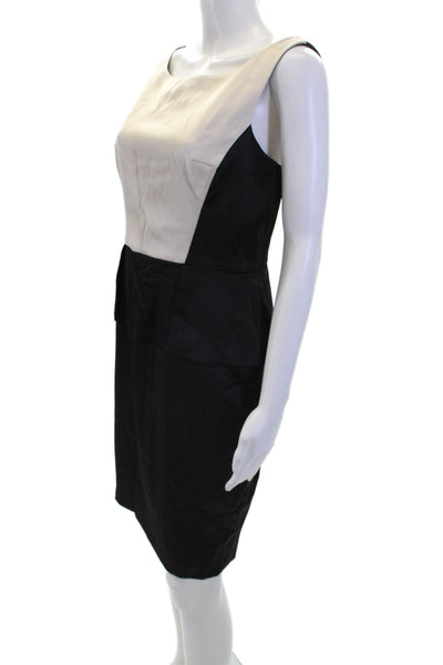 Maggy London Womens Two-Toned Sleeveless Peplum Tank Dress Black Size 8