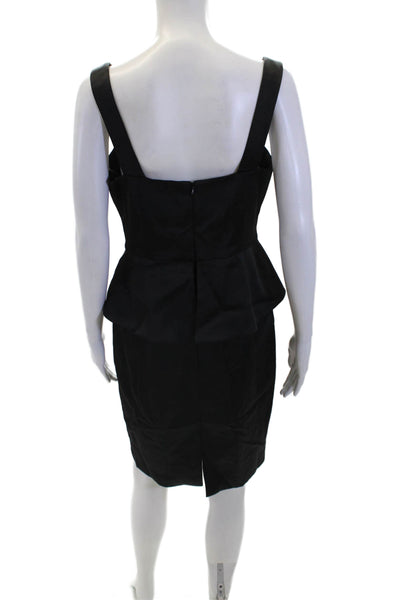 Maggy London Womens Two-Toned Sleeveless Peplum Tank Dress Black Size 8