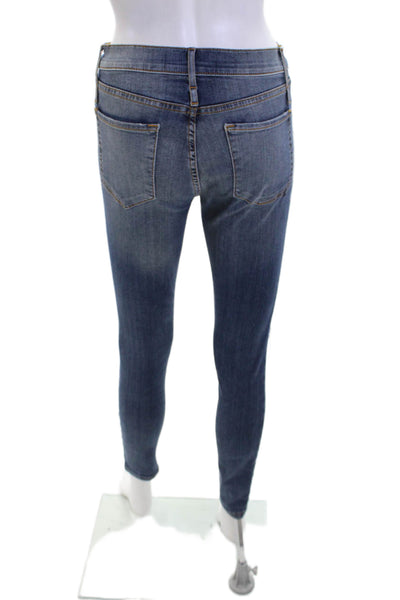 Calvin Rucker Womens Cotton Bleach Splatter Printed Skinny Jeans Blue Size 27