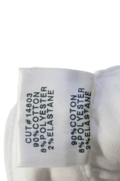 J Brand Womens Cotton Distressed Tapered Leg Cropped Jeans White Size 28