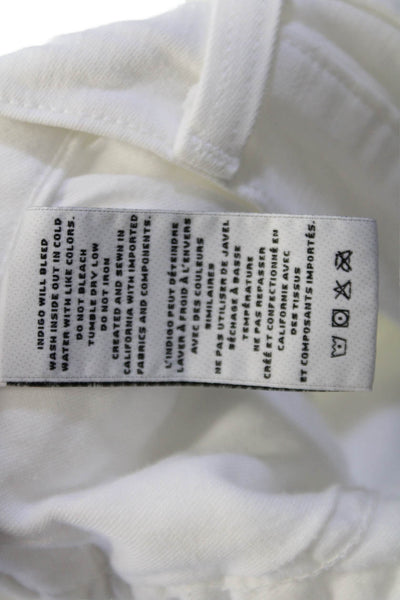 J Brand Womens Cotton Distressed Tapered Leg Cropped Jeans White Size 28