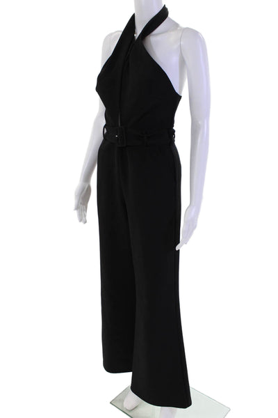 Intermix Womens Halter Neck Sleeveless Zippered Jumpsuit Black Size PP