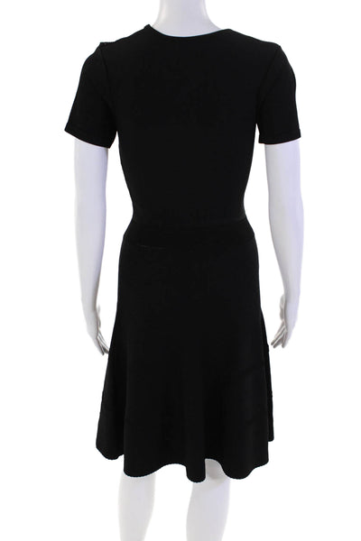 M. Patmos Womens Short Sleeve Stretch Knee Length Dress Black Size XS