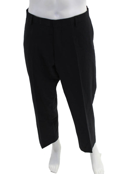 J Crew Mens Ludlow Classic Creased Straight Leg Dress Pants Black Wool Size 36