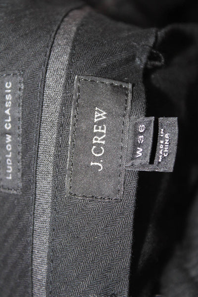 J Crew Mens Ludlow Classic Creased Straight Leg Dress Pants Black Wool Size 36