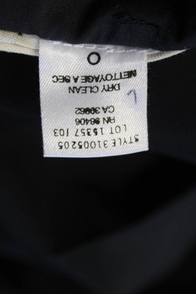 Theory Womens Zipper Fly Mid Rise Pleated Straight Leg Pants Black Size 2