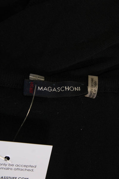 Magaschoni Womens Cotton Ruffle Collar Off The Shoulder Blouse Black Size L