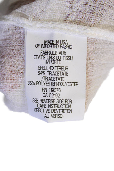 Helmut Lang Womens V-Neck Long Sleeve Button Up Blosue Top White Size P