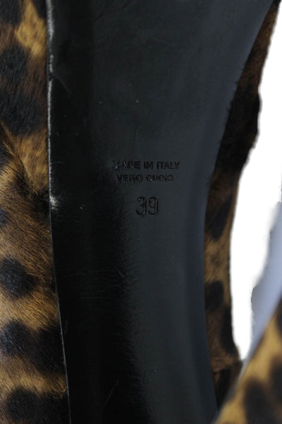 Laurence Dacade Womens Animal Print Slip-On Platform High Heels Brown Size 9