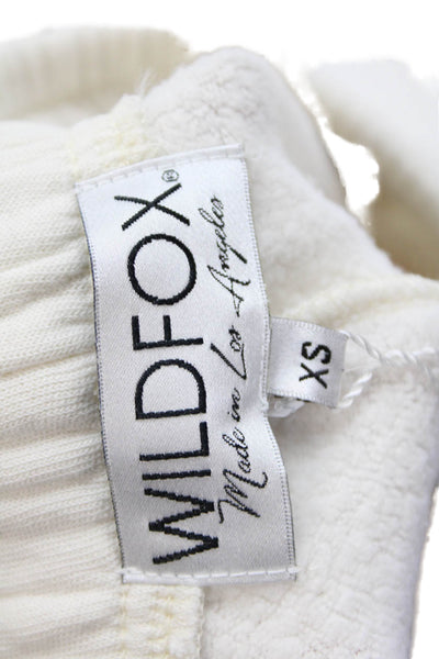 Wildfox Womens Cotton Rose Printed Zipped Ankle Jogger Sweatpants White Size XS