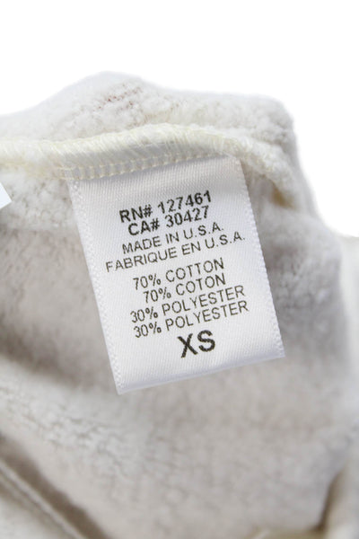 Wildfox Womens Cotton Rose Printed Zipped Ankle Jogger Sweatpants White Size XS