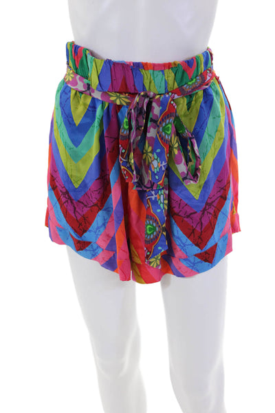 Moda Baronessa Women's Elastic Waist Multicolor Ari Dress Shorts Size L