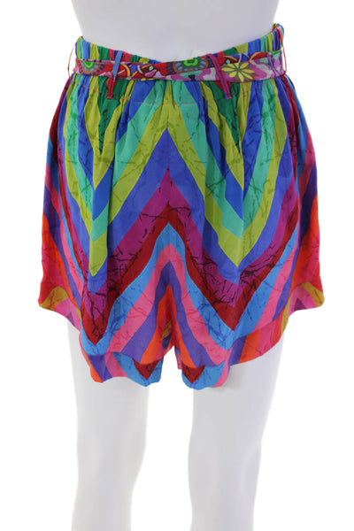 Moda Baronessa Women's Elastic Waist Multicolor Ari Dress Shorts Size L