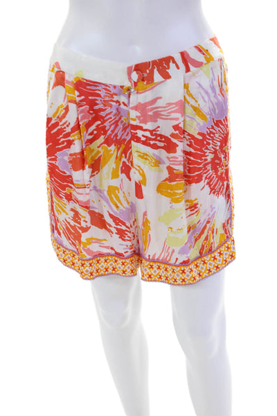 Poupette St. Barth Women's Button Closure Isabelle Shorts Orange Size M