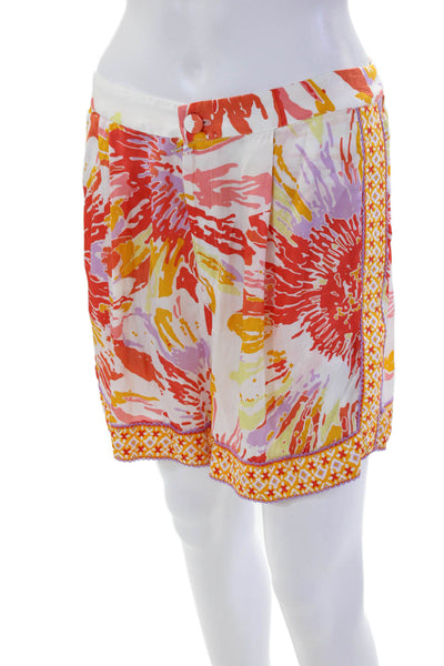 Poupette St. Barth Women's Button Closure Isabelle Shorts Orange Size M