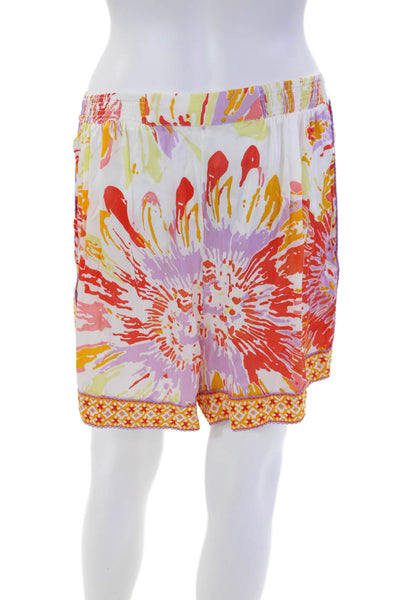 Poupette St. Barth Women's Button Closure Isabelle Shorts Orange Size M