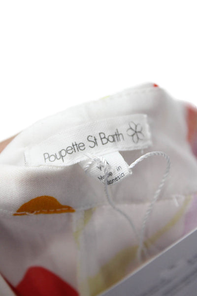 Poupette St. Barth Women's Button Closure Isabelle Shorts Orange Size M