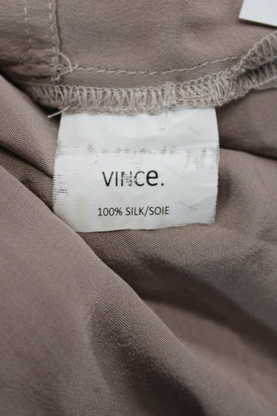 Vince Womens V-Neck Long Sleeves Slit Hem Drop Waist Mini Dress Tan Size 2