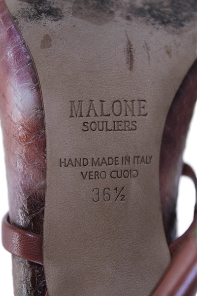 Malone Souliers Womens Pointed Toe Strappy Animal Printed Heels Pink Size EUR 36