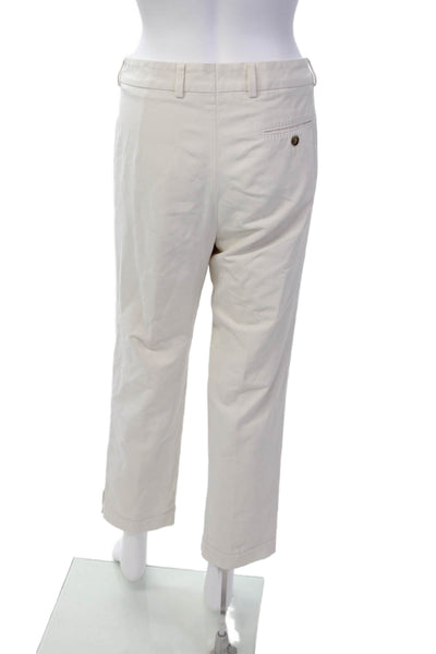 Escada Womens Textured Zip Pleated Lined Wide Leg Dress Pants White Size EUR 42