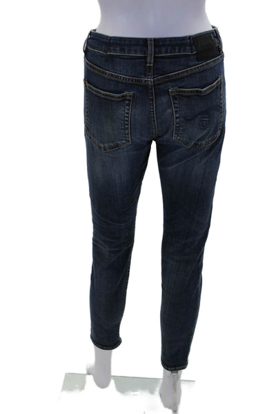 R13 Womens Vintage Dark Wash Boy Skinny Leg Jeans Blue Cotton Size 26
