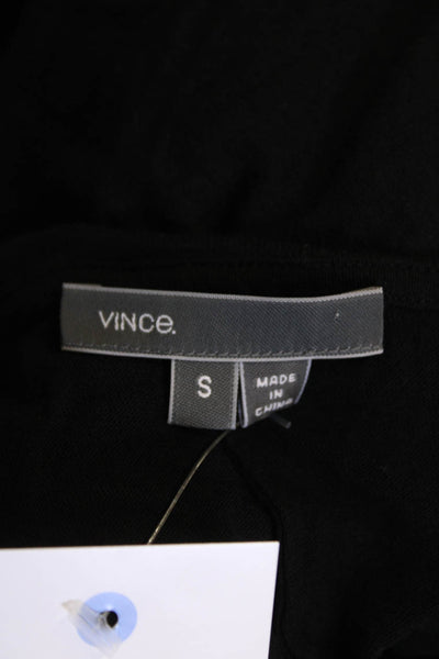 Vince Womens Silk Long Sheer Raglan Sleeve Blouse Black Size S
