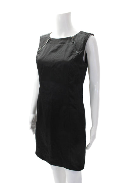 Calvin Klein Womens Cotton Sateen Sleeveless Shift Dress Black Size 4