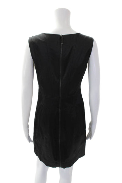 Calvin Klein Womens Cotton Sateen Sleeveless Shift Dress Black Size 4