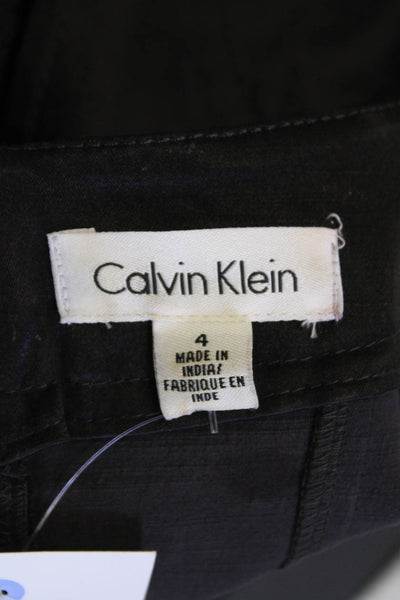 Calvin Klein Womens Cotton Sateen Sleeveless Shift Dress Black Size 4