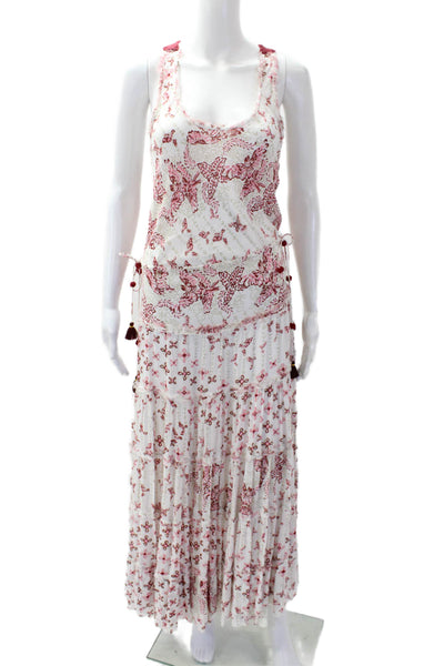 Poupette St. Barth Women's Scoop Neck Crochet Maxi Dress Floral Size XS