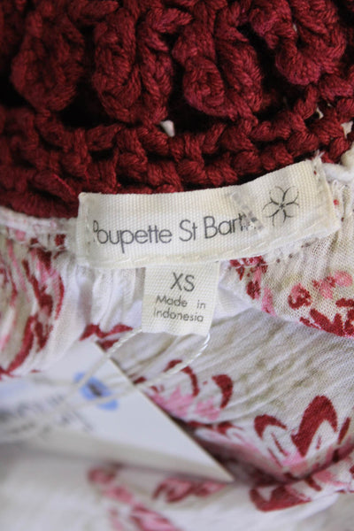Poupette St. Barth Women's Scoop Neck Crochet Maxi Dress Floral Size XS