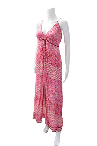 Poupette St. Barth Women's Denise Spaghetti Straps Slit Midi Dress Floral Size L