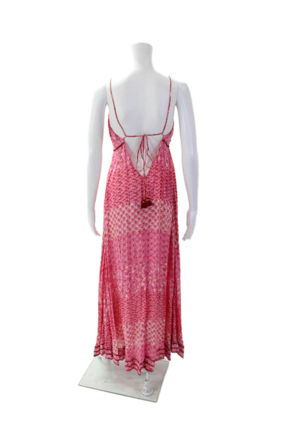 Poupette St. Barth Women's Denise Spaghetti Straps Slit Midi Dress Floral Size L