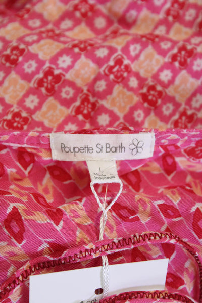 Poupette St. Barth Women's Denise Spaghetti Straps Slit Midi Dress Floral Size L
