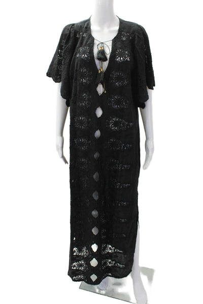 Bell Women's Alicia Bell Angel Kattan Lace Long Swimsuit Coverup Black Size XL