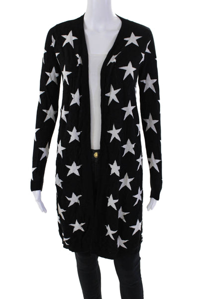 philosophy Womens Long Sleeve Open Front Graphic Print Cardigan Black Size M