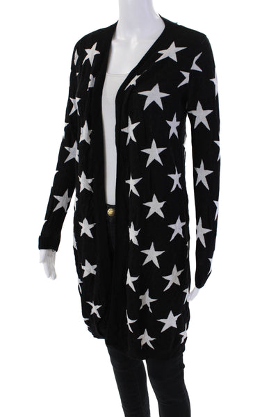philosophy Womens Long Sleeve Open Front Graphic Print Cardigan Black Size M