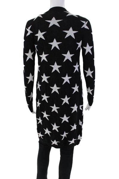 philosophy Womens Long Sleeve Open Front Graphic Print Cardigan Black Size M