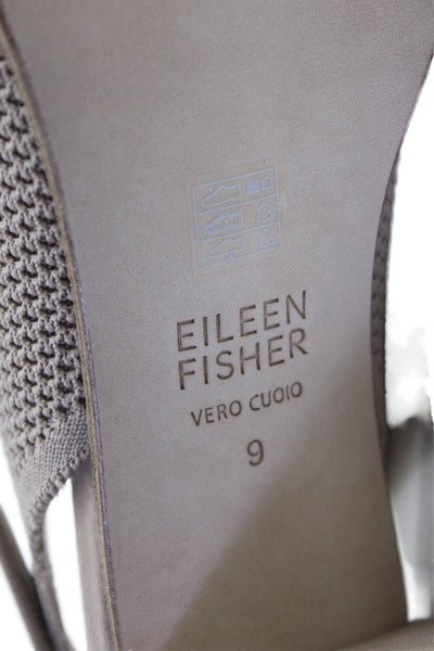 Eileen Fisher Womens Woven Stretch Open Toe Block Heels Sandals Shoes Sand Sz 9M