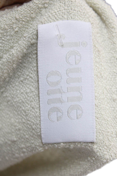 Jeuneotte Women's Round Neck Short Sleeves Wide Leg Romper Beige Size S