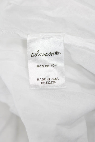 Tularosa Women's 3/4 Sleeves Round Neck Lace Trim Mini Dress White Size XS