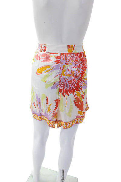 Poupette St. Barth Women's Button Closure Isabelle Shorts Orange Size L