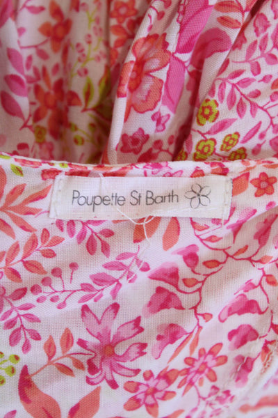 Poupette St. Barth Women's Halter Low Back Beth Shorts Romper Floral Size XS