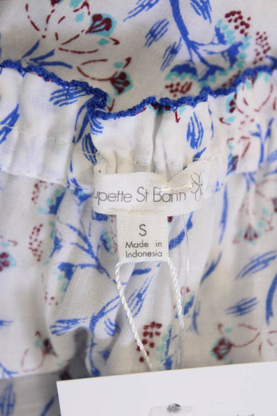 Poupette St. Barth Women's Off The Shoulder Smocked Shorts Romper Floral Size S
